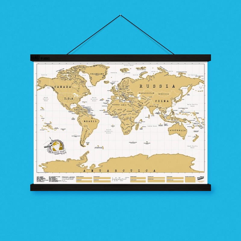 Cadre GENERIQUE Carte Du Monde A Gratter 40x60cm